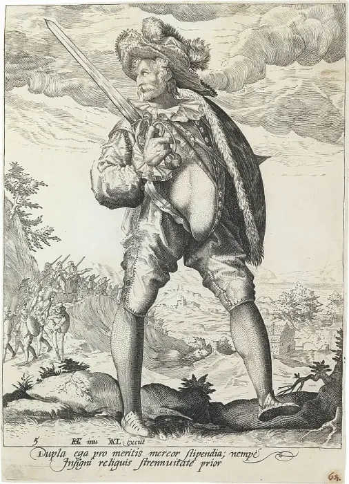Framed Print : Soldier Armed with Broadsword and Shield, 1587. Creator: Gheyn, Jacques (Jacob) de, the Younger (1565-1629) Framed Print : Soldier Armed with Broadsword and Shield, 1587. Creator: Gheyn, Jacques (Jacob) de, the Younger (1565-1629)
