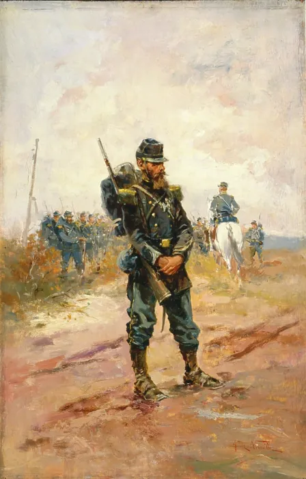 Framed Print : A Soldier, c1860-1885. Creator: Alphonse de Neuville Framed Print : A Soldier, c1860-1885. Creator: Alphonse de Neuville