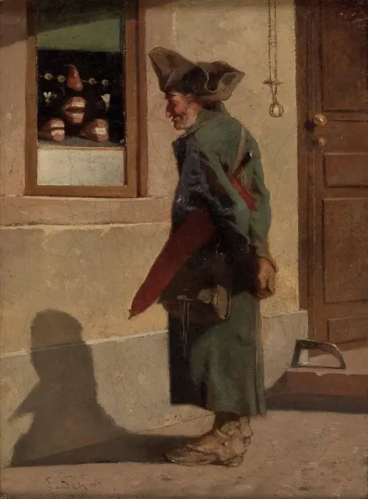 Framed Print : Soldier At The Denture Shop. Artist: Schalck, Adam Ernst (1827-1865) Framed Print : Soldier At The Denture Shop. Artist: Schalck, Adam Ernst (1827-1865)