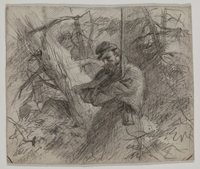 Framed Print : Soldier in Forest, late 19th century. Creator: Felix Octavius Carr Darley Framed Print : Soldier in Forest, late 19th century. Creator: Felix Octavius Carr Darley