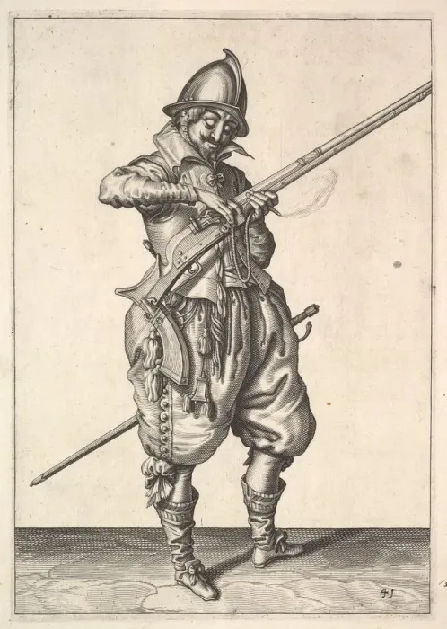 Framed Print : A soldier on guard shaping the match between his thumb and his forefinger