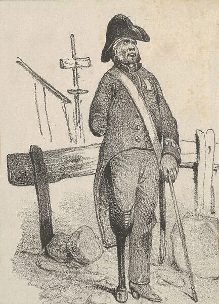Soldier with a pegleg, mid-19th century. Creator: Victor Adam