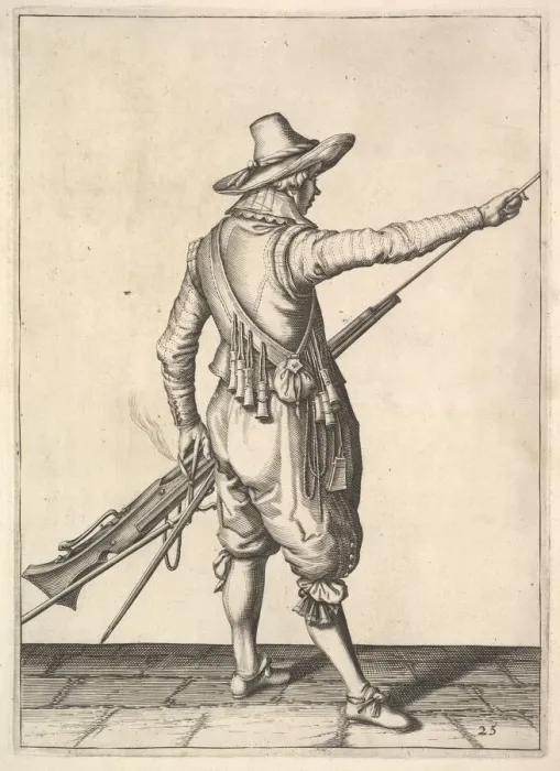 Framed Print : A soldier pulling out the ramrod from its holder, from the Musketeers series, plate 25 Framed Print : A soldier pulling out the ramrod from its holder, from the Musketeers series, plate 25