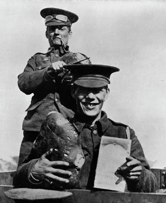 Framed Print : The Soldier and his Rations: A photograph taken at one of the British camps in France, 1914 Framed Print : The Soldier and his Rations: A photograph taken at one of the British camps in France, 1914