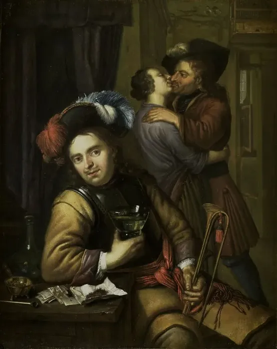 Framed Print : Soldier Scene, 1680-1738. Creator: Carel de Moor Framed Print : Soldier Scene, 1680-1738. Creator: Carel de Moor