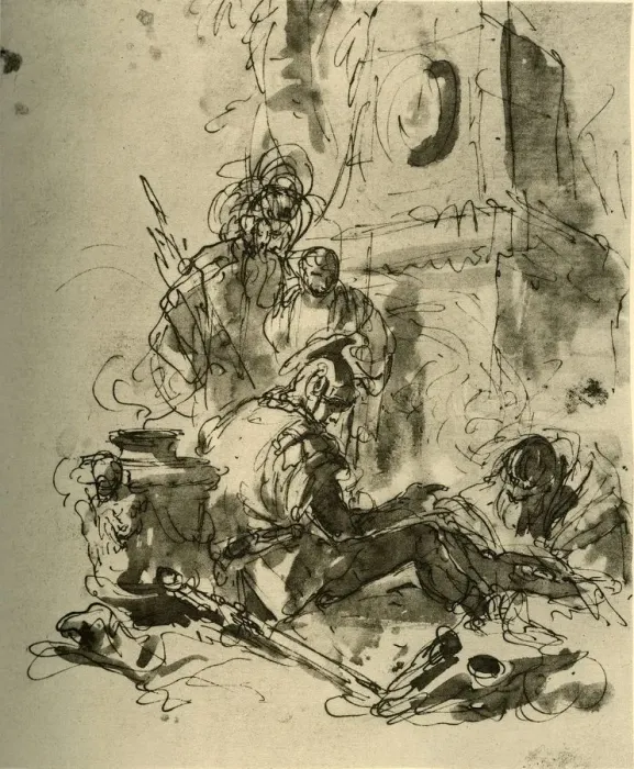 Framed Print : A Soldier seated, mid 18th century, (1928). Artist: Giovanni Battista Tiepolo Framed Print : A Soldier seated, mid 18th century, (1928). Artist: Giovanni Battista Tiepolo