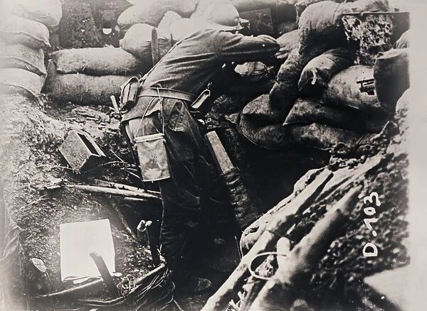 Soldier in trenches, c1914-c1918