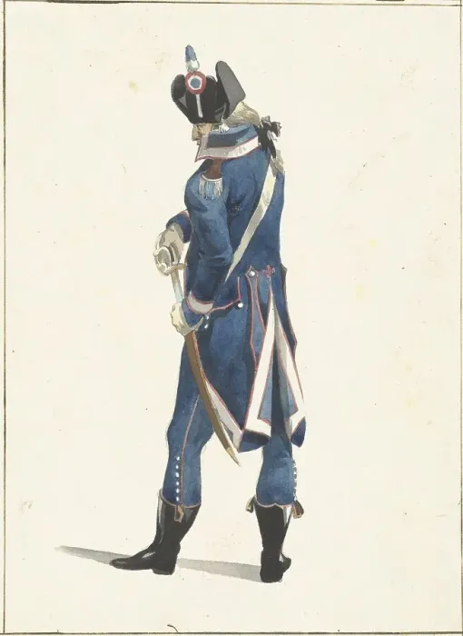 Framed Print : Soldier who pulls his saber, 1758-1805. Creator: Dirk Langendijk Framed Print : Soldier who pulls his saber, 1758-1805. Creator: Dirk Langendijk