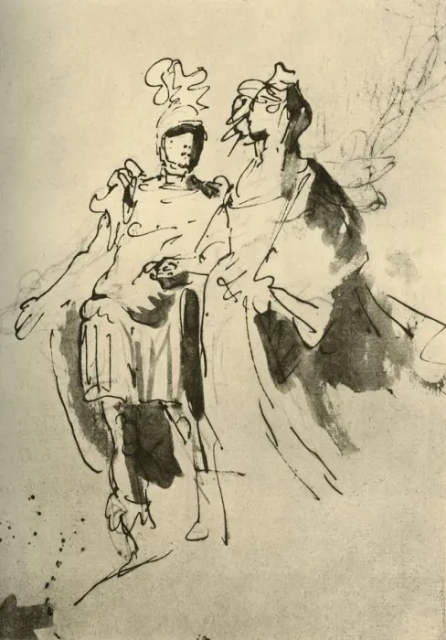 Framed Print : A Soldier and a Woman, early-mid 18th century, (1928). Artist: Giovanni Battista Tiepolo Framed Print : A Soldier and a Woman, early-mid 18th century, (1928). Artist: Giovanni Battista Tiepolo