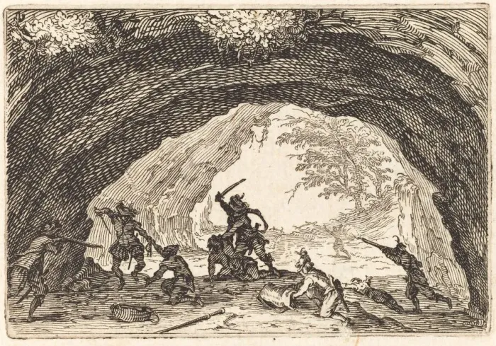 Framed Print : Soldiers Attacking Robbers, c. 1622. Creator: Jacques Callot Framed Print : Soldiers Attacking Robbers, c. 1622. Creator: Jacques Callot