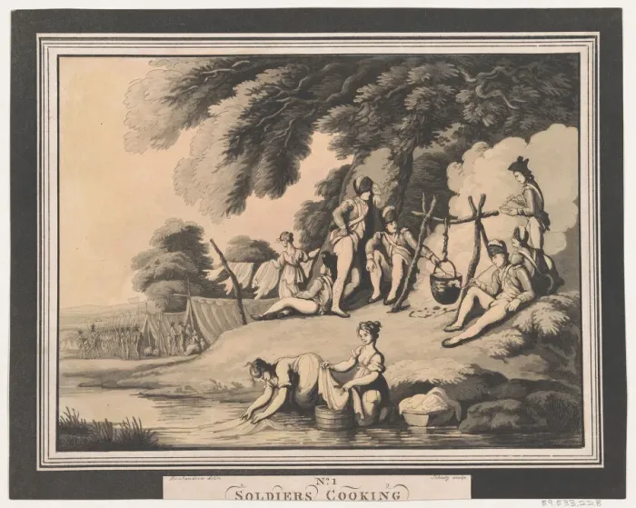 Framed Print : Soldiers Cooking, April 1, 1798. Creator: Heinrich Schutz Framed Print : Soldiers Cooking, April 1, 1798. Creator: Heinrich Schutz