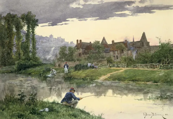 Framed Print : Soldiers at the Edge of the River, 19th / early 20th century. Artist: Etienne Prosper Berne-Bellecour Framed Print : Soldiers at the Edge of the River, 19th / early 20th century. Artist: Etienne Prosper Berne-Bellecour