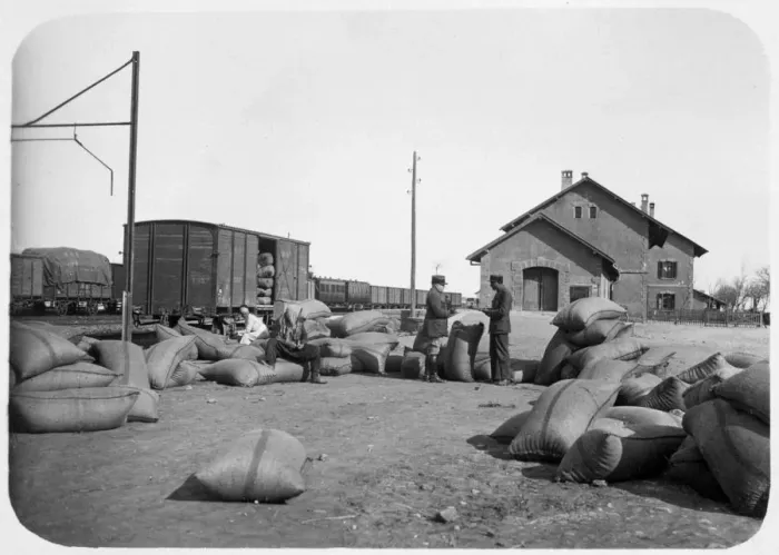 Framed Print : Soldiers of the French Foreign Legion at a railway yard, Syria, 20th century Framed Print : Soldiers of the French Foreign Legion at a railway yard, Syria, 20th century