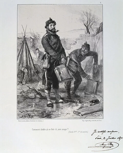 Soldiers of the Garde Nationale, Siege of Paris, 1870-1871. Artist: Auguste Bry
