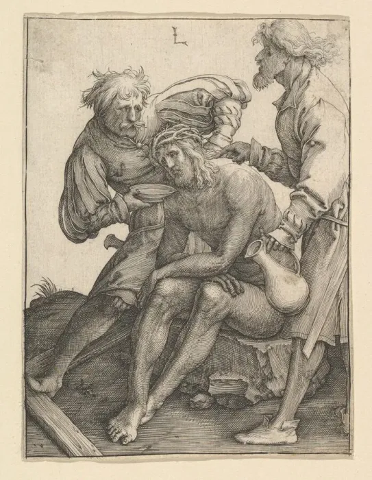 Framed Print : Soldiers Giving Drink to Christ, ca. 1512. Creator: Lucas van Leyden Framed Print : Soldiers Giving Drink to Christ, ca. 1512. Creator: Lucas van Leyden