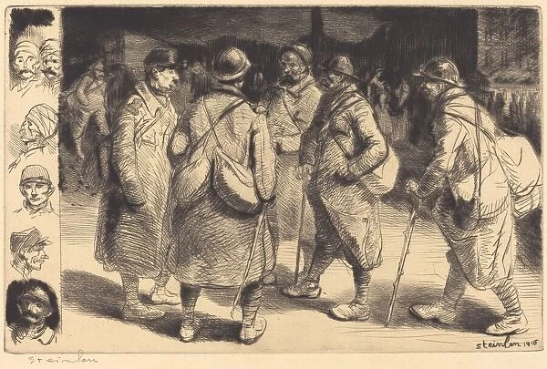 Soldiers on Leave - Night Scene (Permissionnaires - Effet de Nuit), 1916