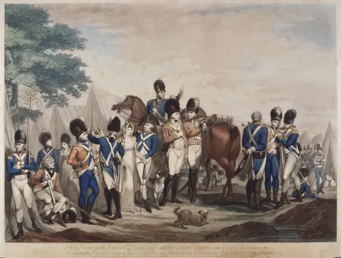 Framed Print : Soldiers of the Loyal Associated and Volunteer Corps of the City of Westminster, 1799 Framed Print : Soldiers of the Loyal Associated and Volunteer Corps of the City of Westminster, 1799