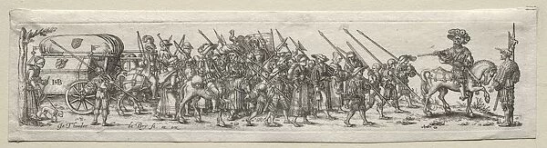 Soldiers on the March. Creator: Theodor de Bry (Flemish, 1528-1598)