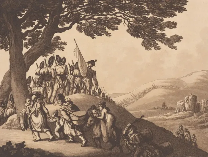 Framed Print : Soldiers Marching, April 1, 1798. Creator: Heinrich Schutz