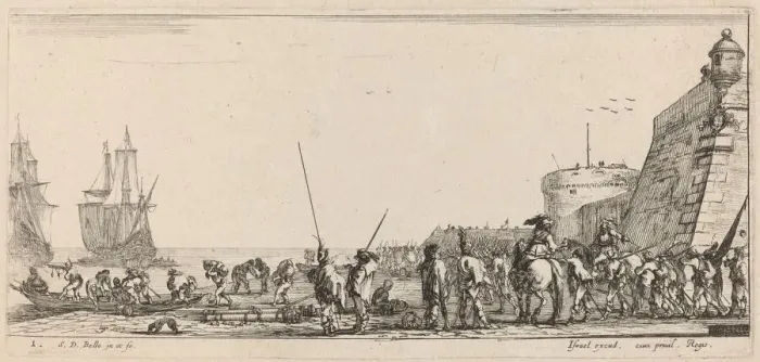 Framed Print : Soldiers Overseeing Embarkation, 1644. Creator: Stefano della Bella Framed Print : Soldiers Overseeing Embarkation, 1644. Creator: Stefano della Bella