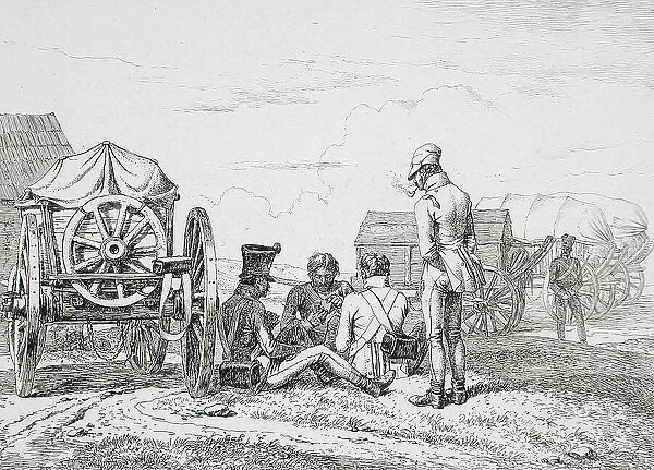 Soldiers Playing Cards, 1814. Creator: Johann Adam Klein