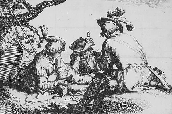 Soldiers Playing Cards, from the series Sixteen Peasant Subjects, 17th century