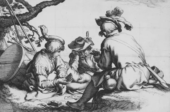 Framed Print : Soldiers Playing Cards, from the series Sixteen Peasant Subjects, 17th century Framed Print : Soldiers Playing Cards, from the series Sixteen Peasant Subjects, 17th century