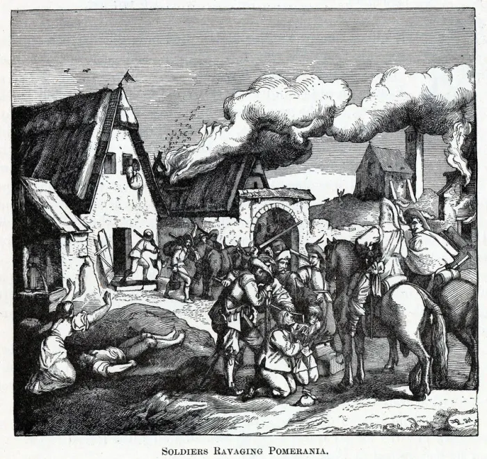 Framed Print : Soldiers Ravaging Pomerania, 1882. Artist: Anonymous Framed Print : Soldiers Ravaging Pomerania, 1882. Artist: Anonymous