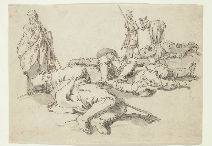 Framed Print : Soldiers Resting, c1640. Creator: Abraham Bloemaert Framed Print : Soldiers Resting, c1640. Creator: Abraham Bloemaert