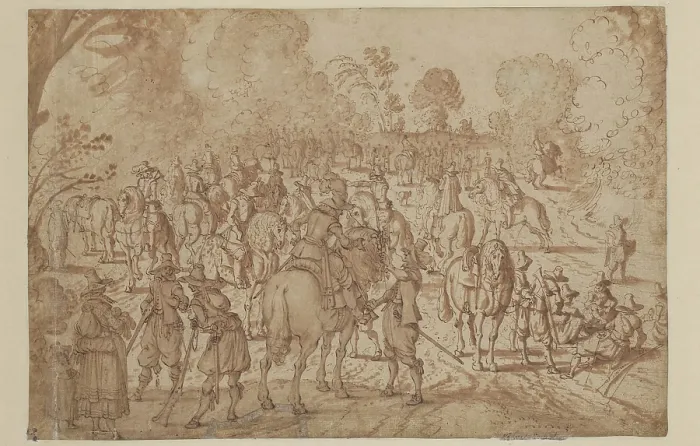 Framed Print : Soldiers Resting, between late 16th and early 17th century. Creator: Unknown Flemish; After Sebastian Vrancx Flemish, 1573-1647 Framed Print : Soldiers Resting, between late 16th and early 17th century. Creator: Unknown Flemish; After Sebastian Vrancx Flemish, 1573-1647