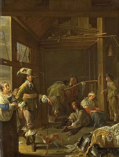 Soldiers in a Stable, c.1655. Creator: Jacob Duck