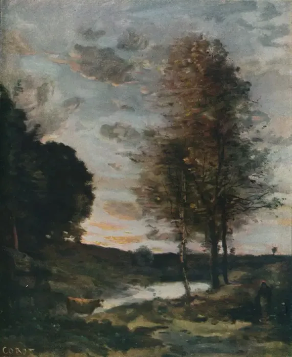 Framed Print : Soleil Couchant, c1910. Artist: Jean-Baptiste-Camille Corot Framed Print : Soleil Couchant, c1910. Artist: Jean-Baptiste-Camille Corot