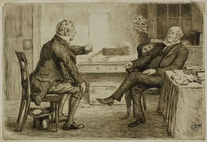 Framed Print : Solicitor and Client, 1870 / 91. Creator: Charles Samuel Keene Framed Print : Solicitor and Client, 1870 / 91. Creator: Charles Samuel Keene