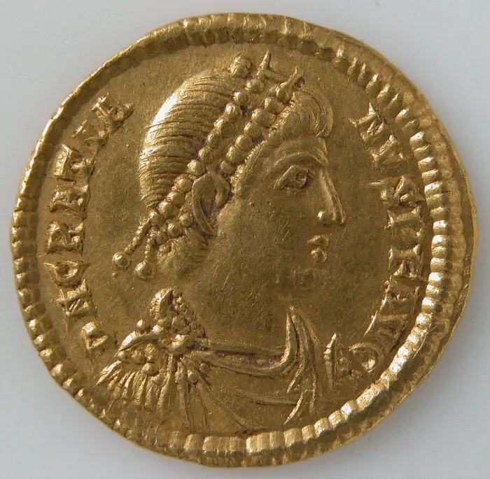 Framed Print : Solidus, Byzantine, 367-383. Creator: Unknown Framed Print : Solidus, Byzantine, 367-383. Creator: Unknown