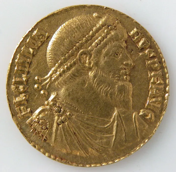 Framed Print : Solidus, Byzantine, 381-383. Creator: Unknown Framed Print : Solidus, Byzantine, 381-383. Creator: Unknown