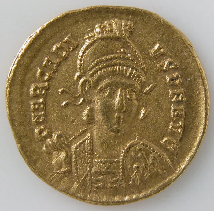 Framed Print : Solidus, Byzantine, 396-408. Creator: Unknown Framed Print : Solidus, Byzantine, 396-408. Creator: Unknown