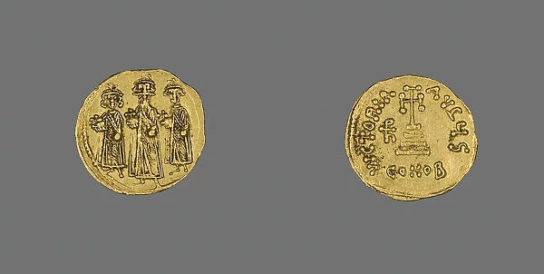 Solidus (Coin) of Heraclius, 638-641. Creator: Unknown