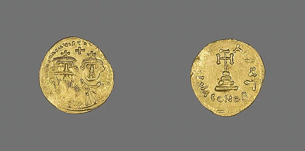 Solidus (Coin) of Heraclius and Heraclius Constantine, 629-632. Creator: Unknown