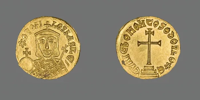 Framed Print : Solidus (Coin) of Theophilus, 829-831. Creator: Unknown Framed Print : Solidus (Coin) of Theophilus, 829-831. Creator: Unknown