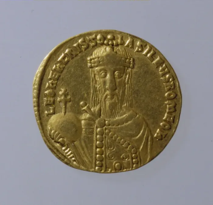 Framed Print : Solidus of Leo VI the Wise, 886-912. Artist: Numismatic, Ancient Coins Framed Print : Solidus of Leo VI the Wise, 886-912. Artist: Numismatic, Ancient Coins