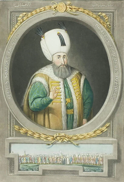 Soliman Kahn I, from Portraits of the Emperors of Turkey, 1815. Creator: John Young