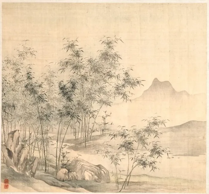 Framed Print : A Solitary Crane in the Bamboo Grove, early 1600s. Creator: Tao Hong (Chinese, active c