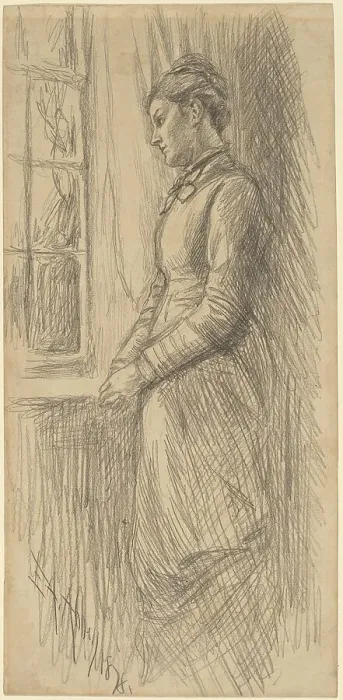 Framed Print : Solitude: Miss Vesta Rollinstall, 1878. Creator: Edwin Austin Abbey Framed Print : Solitude: Miss Vesta Rollinstall, 1878. Creator: Edwin Austin Abbey