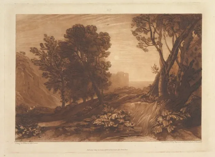 Framed Print : Solitude, or The Reading Magdalen (Liber Studiorum, part XI, plate 53), May 12, 1814 Framed Print : Solitude, or The Reading Magdalen (Liber Studiorum, part XI, plate 53), May 12, 1814