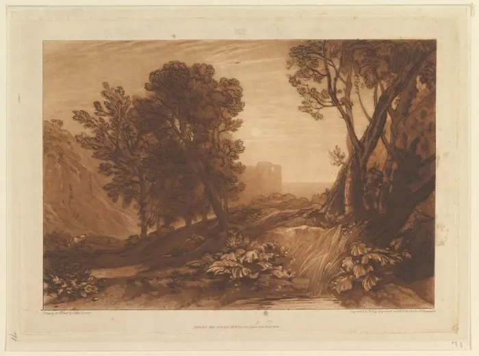 Framed Print : Solitude, or The Reading Magdalen (Liber Studiorum, part XI, plate 53), May 12, 1814 Framed Print : Solitude, or The Reading Magdalen (Liber Studiorum, part XI, plate 53), May 12, 1814