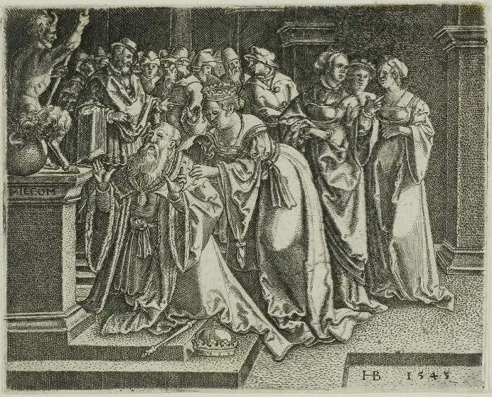 Framed Print : Solomon Adoring the Idols, 1545. Creator: Hans Brosamer Framed Print : Solomon Adoring the Idols, 1545. Creator: Hans Brosamer