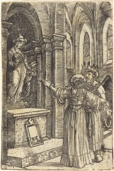 Framed Print : Solomon Praying to the Idols, c. 1519. Creator: Albrecht Altdorfer Framed Print : Solomon Praying to the Idols, c. 1519. Creator: Albrecht Altdorfer