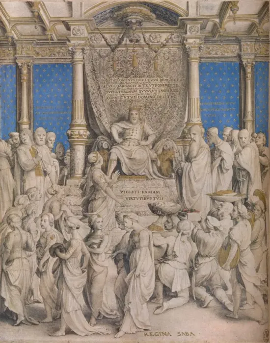 Framed Print : Solomon and the Queen of Sheba, c1534. Artist: Hans Holbein the Younger Framed Print : Solomon and the Queen of Sheba, c1534. Artist: Hans Holbein the Younger