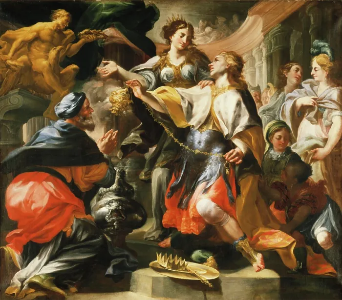 Framed Print : Solomon Worshiping a Pagan God, c.between 1695 and 1700. Creator: Domenico Antonio Vaccaro Framed Print : Solomon Worshiping a Pagan God, c.between 1695 and 1700. Creator: Domenico Antonio Vaccaro