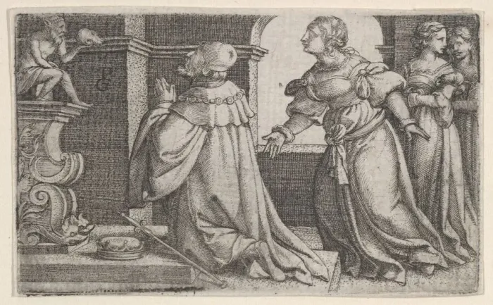 Framed Print : Solomon Worshipping Idols. Creator: Georg Pencz Framed Print : Solomon Worshipping Idols. Creator: Georg Pencz